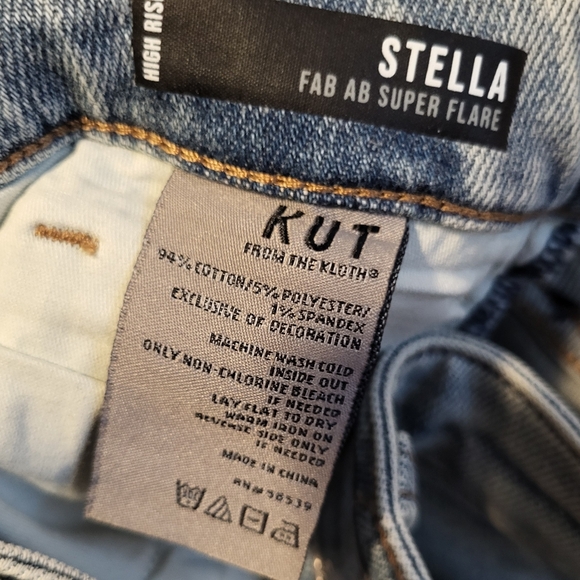 Kut From The Kloth Cloth Stella Fab Stud Flare Denim Jean Tall 33in Women 12 - Picture 5 of 16